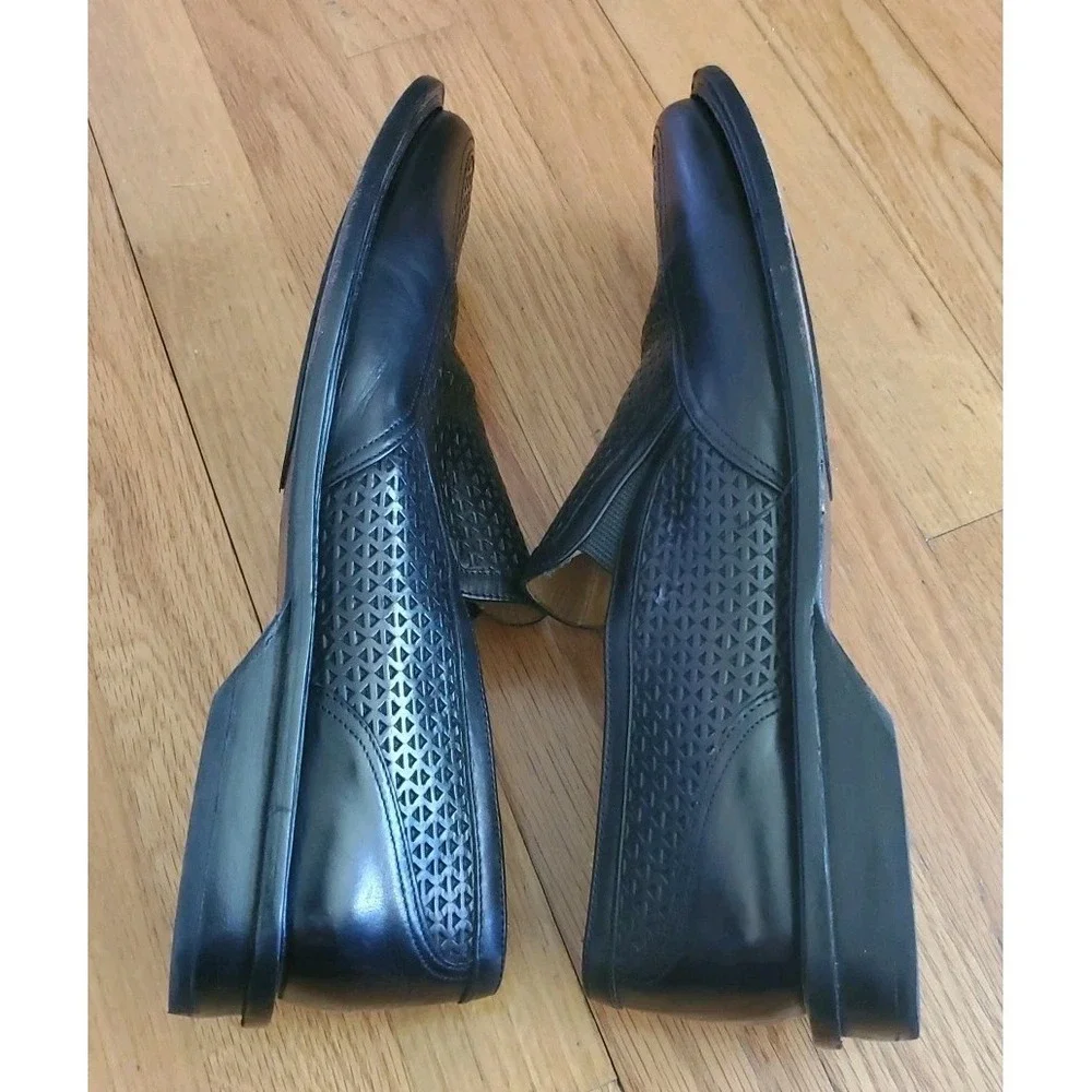 Johnston Murphy Domani Men's 11 Loafers‎ Black Slip on Made In Spain Perforated